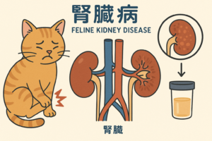 猫のイラスト　腎臓のイラスト　慢性腎臓病をイメージ